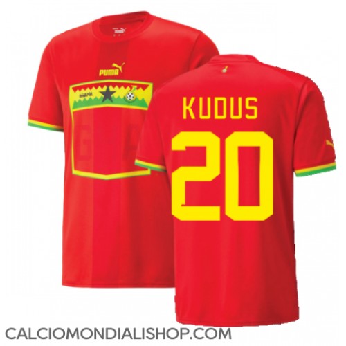 Maglie da calcio Ghana Mohammed Kudus #20 Seconda Maglia Mondiali 2022 Manica Corta